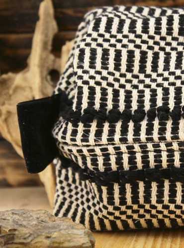Made by Sardinia -  Beauty Case in tessuto nero, realizzato a mano